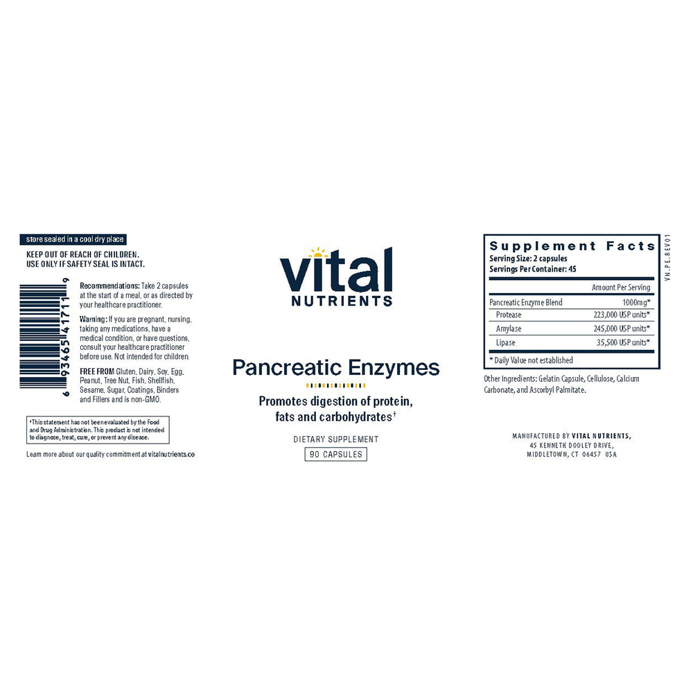Vital Nutrients Pancreatic Enzymes