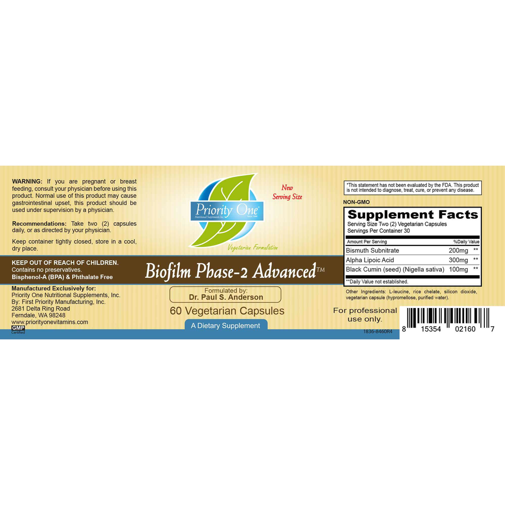 Priority One Biofilm Phase-2 Advanced