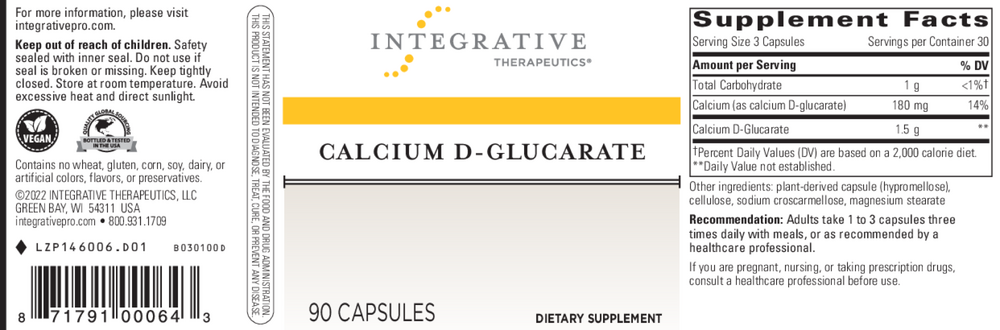 Integrative Therapeutics Calcium D-Glucarate