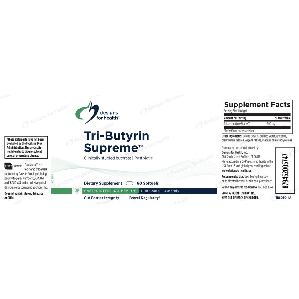 Designs for Health Tri-Butyrin Supreme™